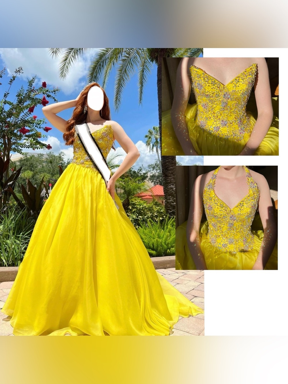 Yellow Beaded Ball Gown - Johnathan Kayne
